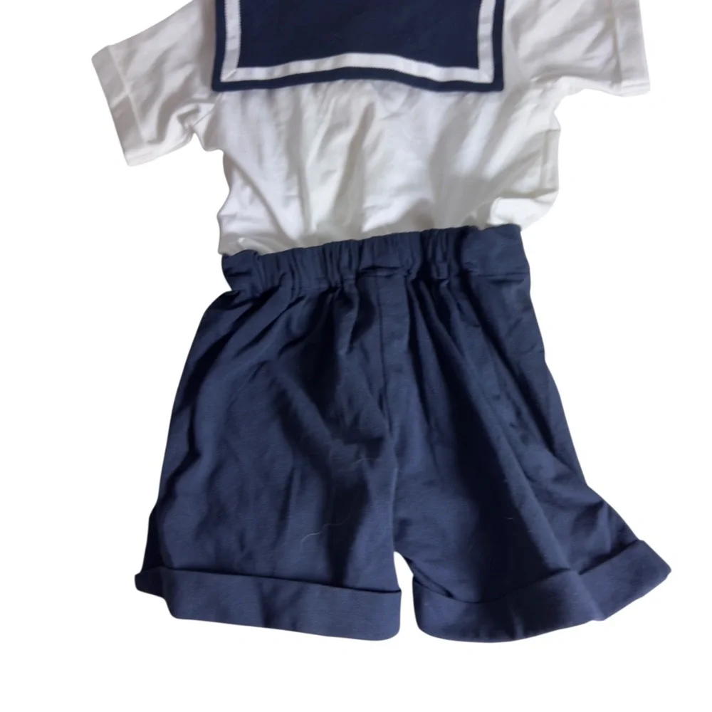 Rachel Riley London White/Navy NWT Sailor‎ Suit Sz 12 Months
